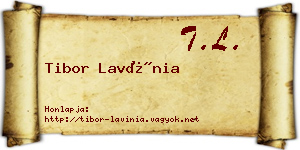 Tibor Lavínia névjegykártya